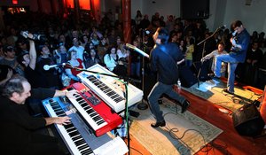 Tramps Like Us, playing Friday in Phoenixville, includes lead singer Mark Salore (center), Kenny Hope (left) and Jason Sanborn (right).