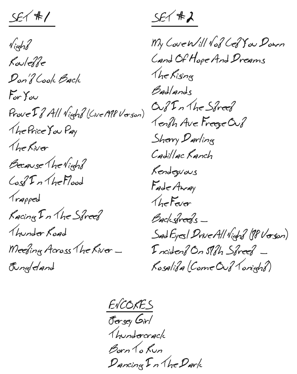 The Greatest Show Springsteen Never Played set list