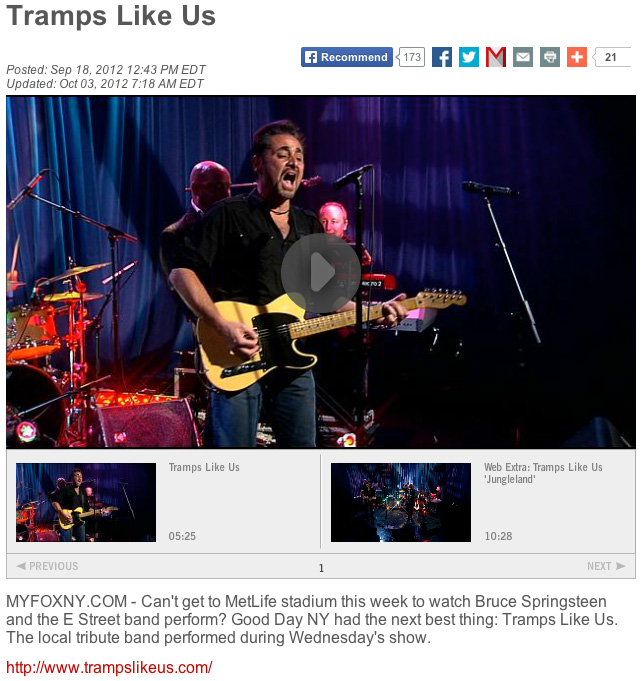 Tramps Like Us at Super Bowl XLVIII - Bruce Springsteen Tribute Band